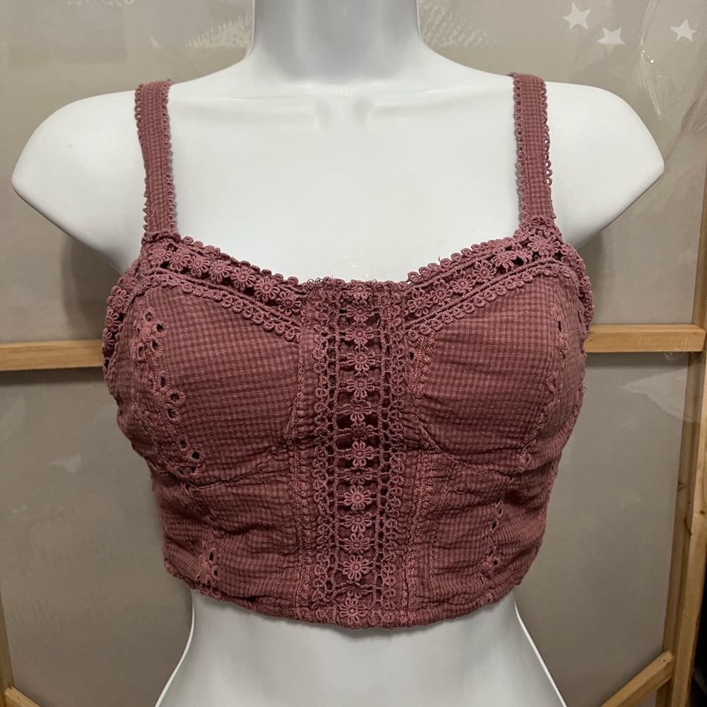 Aeropostale Rose Pink Cropped Sleeveless Top